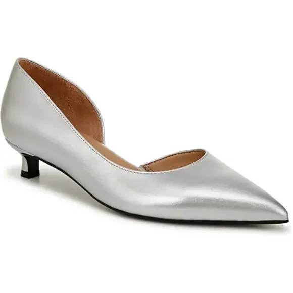 Naturalizer Gallent Kitten-Heel Pumps in Silver NEW Size 8 1/2 M0 - Picture 1 of 9